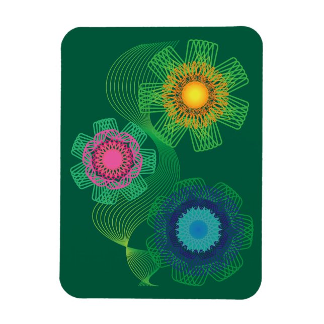 Nature Shapes and Lines Patterns  Magnet (Vertical)