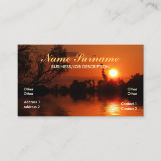 Nature Silhouette Sunset Reflections Business Card