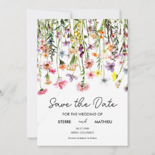 Nature Simple Wildflowers Save The Date