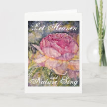 Nature Sing Floral Watercolor Holiday Card