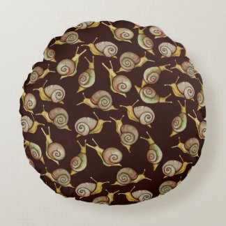 Nature Snail Art Round Cushion