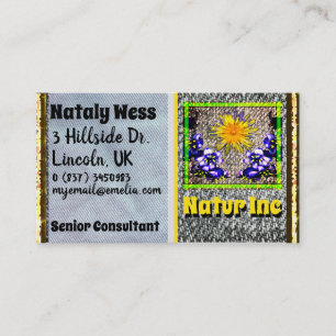 Nature Spring Flowers Dandelion Woods Denim Business Card
