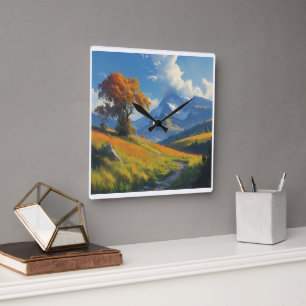 Nature Square Wall Clock