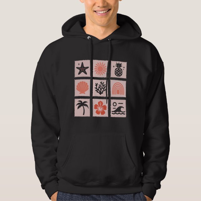 Nature stamp collage hoodie (Front)