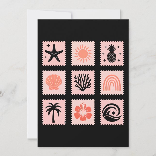 Nature stamp collage invitation (Front)