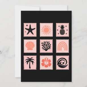 Nature stamp collage invitation