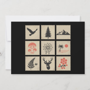 Nature stamp collage invitation