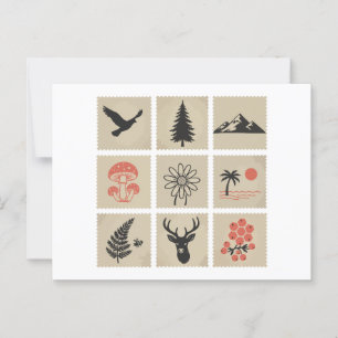 Nature stamp collage postcard