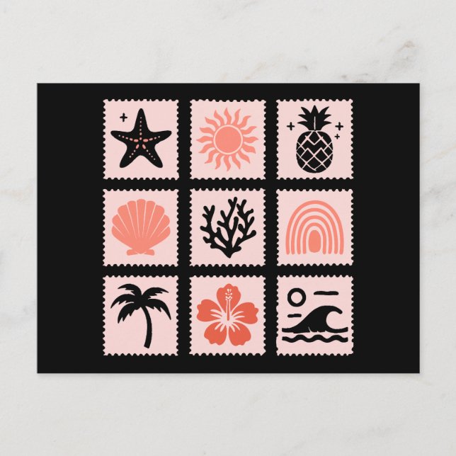 Nature stamp collage postcard (Front)