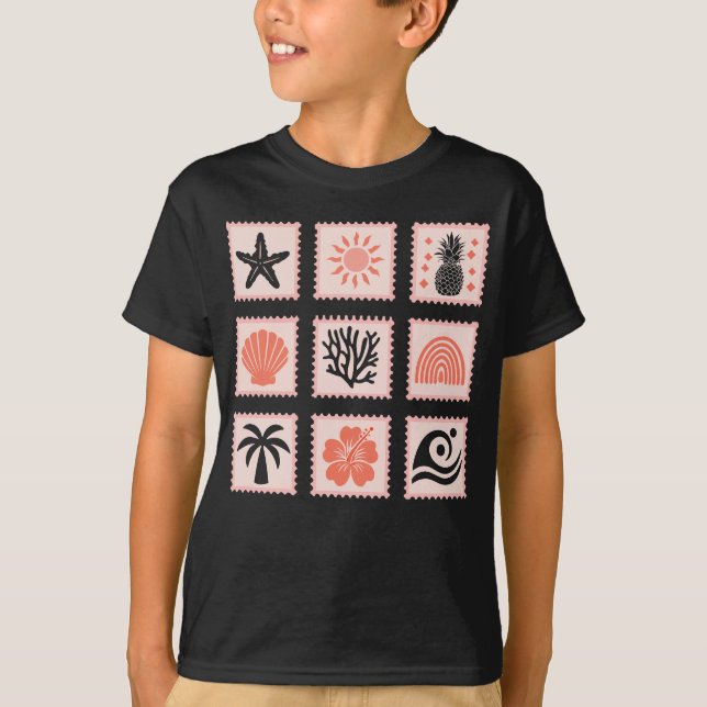 Nature stamp collage T-Shirt (Front)