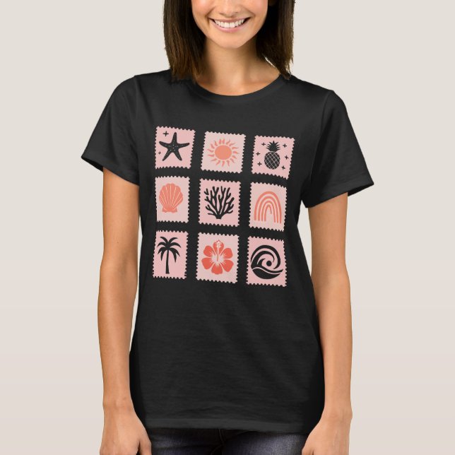 Nature stamp collage T-Shirt (Front)