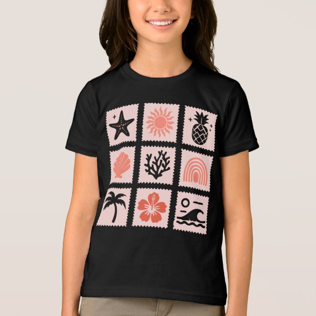 Nature stamp collage Tri-Blend shirt (Front)
