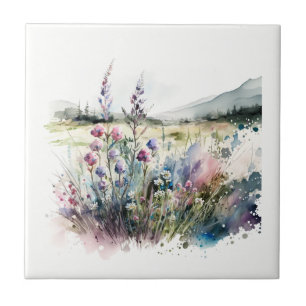 Nature Style Field Flowers Ceramic Tile