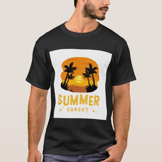nature sunset yellow Typography T-shirt (Front)