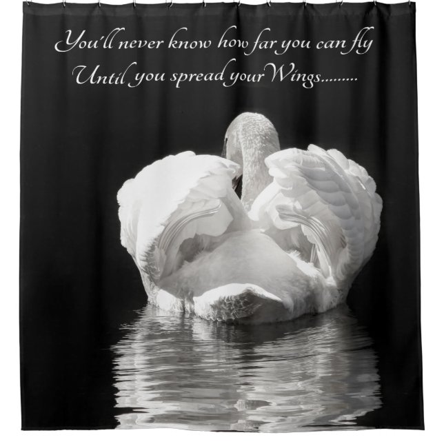 Nature swan photograph shower curtain (Front)