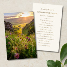 Nature Sympathy Funeral Memorial Card