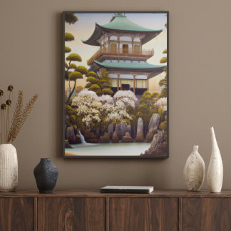 Nature temple asian wall art