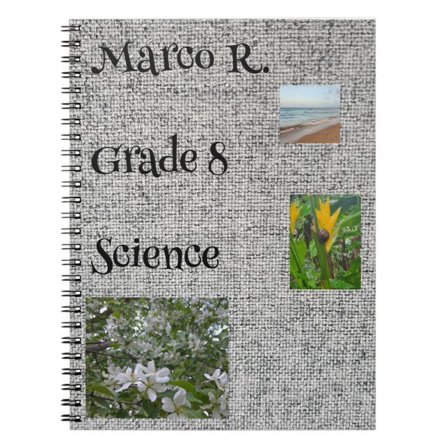 Nature Themed Customisable School Notebook (Front)