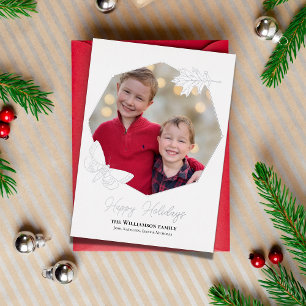 Nature Themed Happy Holidays Photo Foil Holiday Card