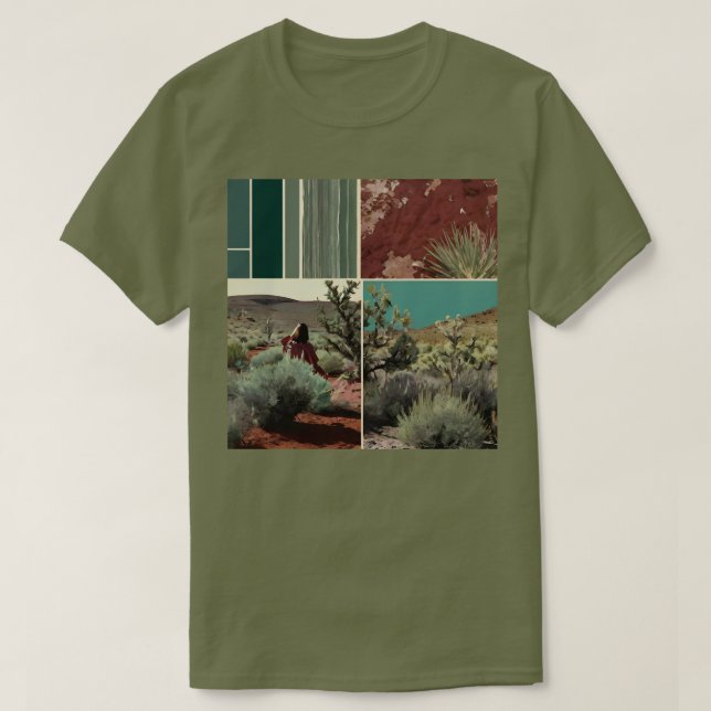 Nature themed vintage collage T-shirt (Design Front)