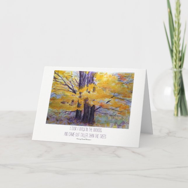 Nature Thoreau Quote Landscape Watercolor Art Card (Front)