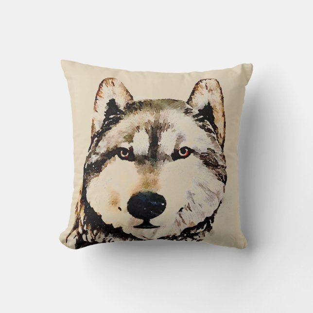 Nature Timber Wolf Cushion (Front)