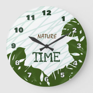 Nature Time Tropical Green Large Clock
