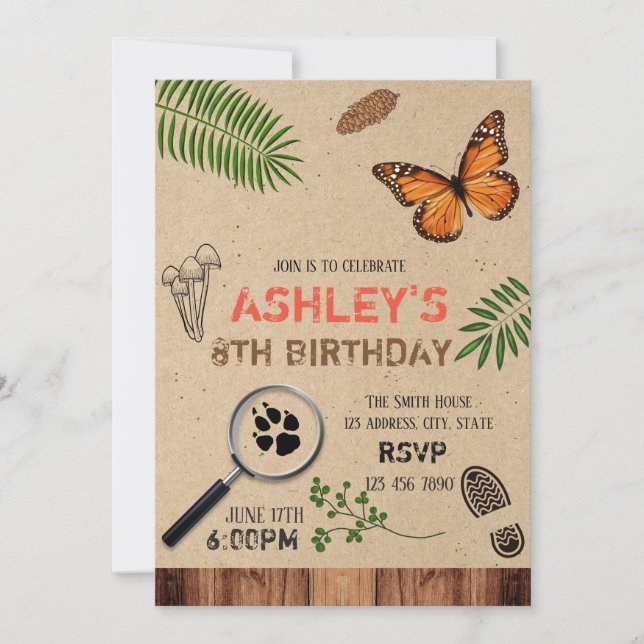 Nature trail party invitation (Front)