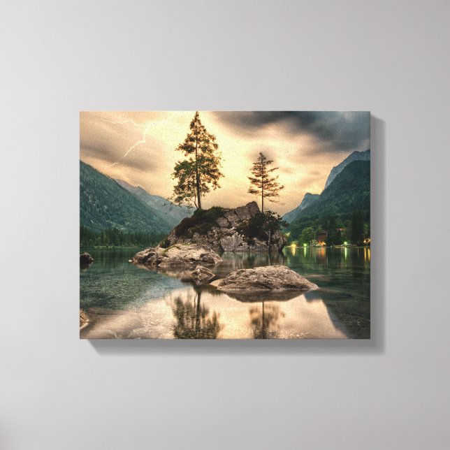 Nature Travels - Water Mountains Landscape Canvas Print (Front)