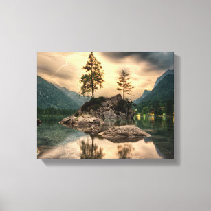 Nature Travels - Water Mountains Landscape Canvas Print