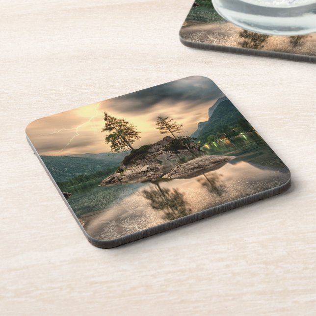 Nature Travels - Water Mountains Landscape Coaster (Left Side)