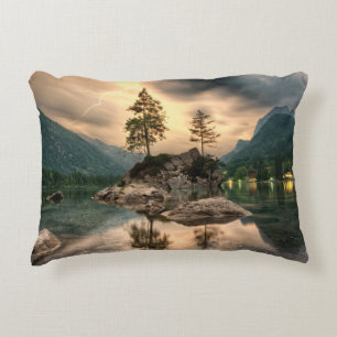 Nature Travels - Water Mountains Landscape Decorative Cushion