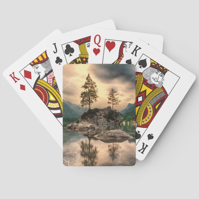 Nature Travels - Water Mountains Landscape Playing Cards (Back)