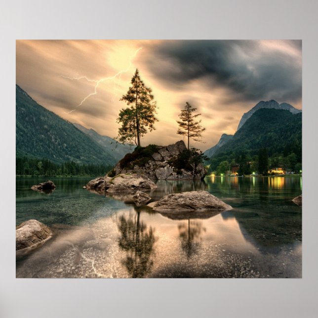 Nature Travels - Water Mountains Landscape Poster (Front)