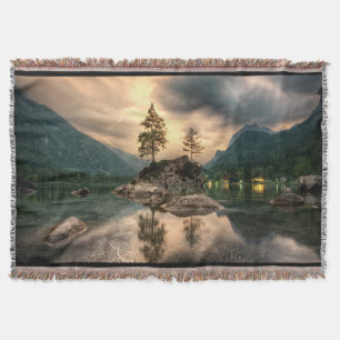 Nature Travels - Water Mountains Landscape Throw Blanket