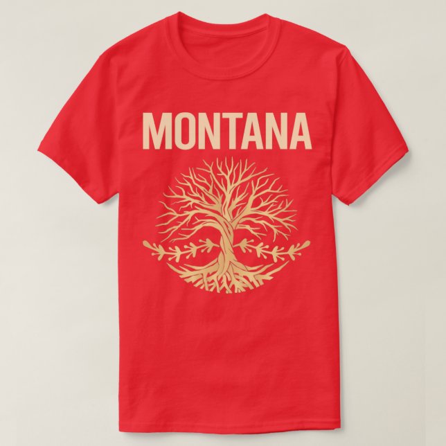 Nature Tree Of Life State Montana  T-Shirt (Design Front)