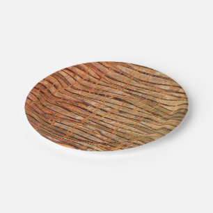 Nature Tropical Wickery Tree Bark Photo Paper Plate