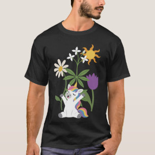 Nature Tulip Flowers Sleepy Unicorn T-Shirt