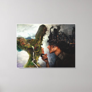 Nature vs Civilisation Canvas Print