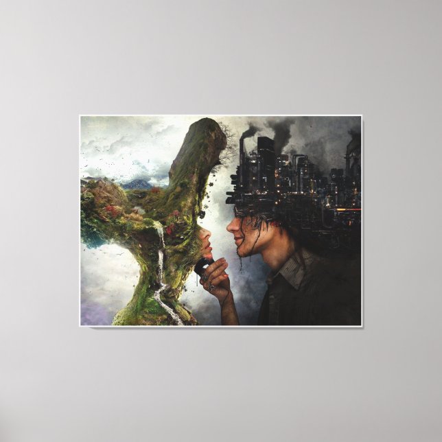 Nature vs Civilisation Canvas Print (Front)