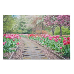 Nature Walkway with Flower Canvas