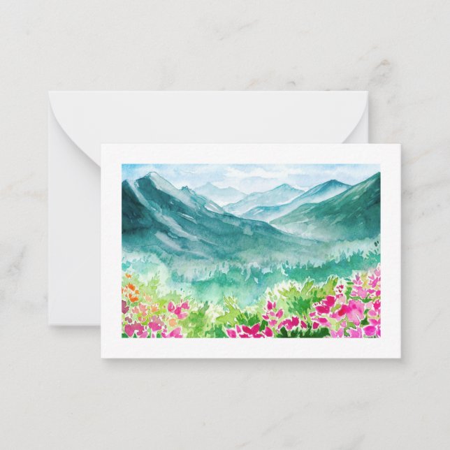 nature watercolor note card (Front)