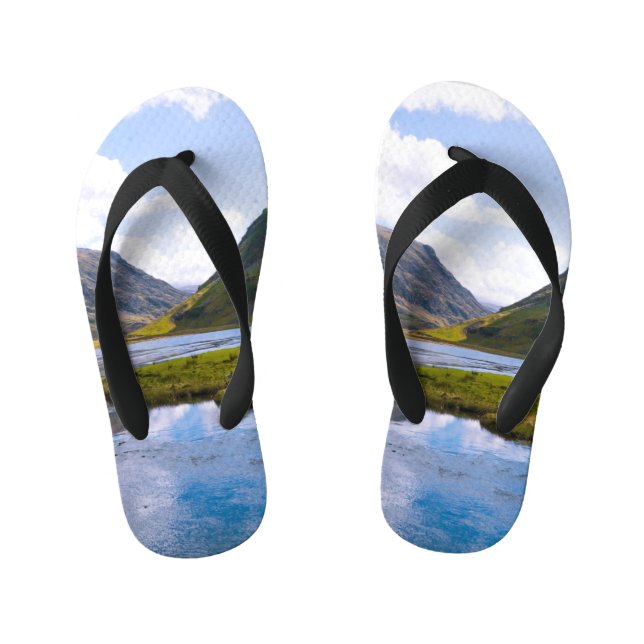 nature wiew,mountain kid's flip flops (Footbed)