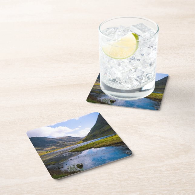 nature wiew,mountain square paper coaster (Insitu)