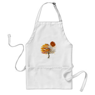 Nature Wildlife Full Moon Tree Flock Of Birds Fore Standard Apron