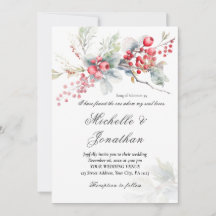 Nature Winter Christmas Floral Christian Wedding