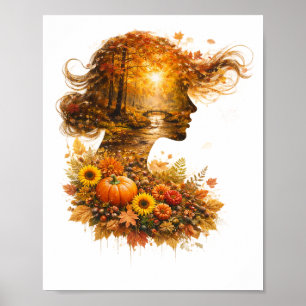 Nature Within: Double Exposure Art Collection Poster