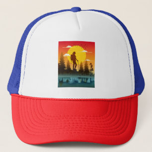 Nature Women Hiking Sunset Trucker Hat