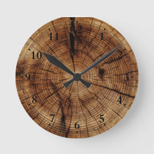 Nature wood texture wall clock