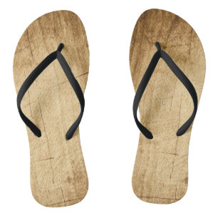 Nature Wood Wooden Board Brown Textures Flip Flops